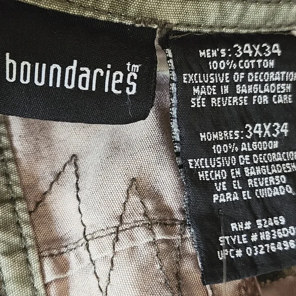 No Boundaries Men's Vintage Camo Cargo Zip Off Option Pants Pockets Sz 34" X 32" - Picture 12 of 12